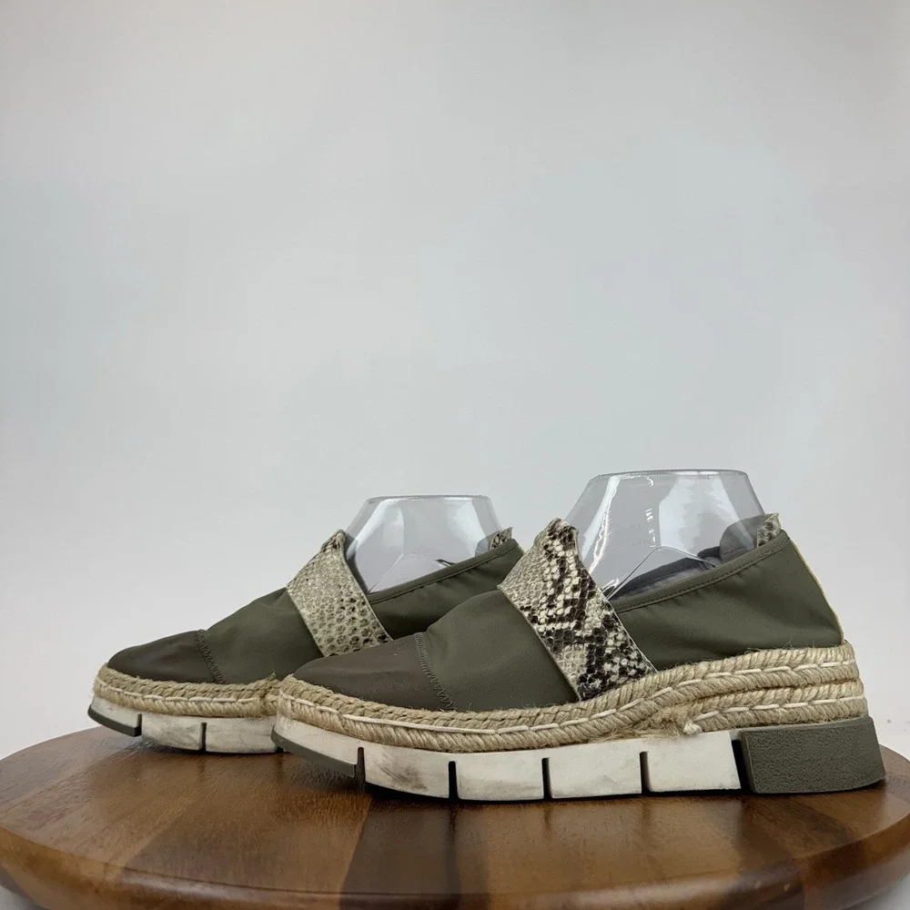 Womens Cinzia Araia Olive Green‎ Platform Snake Espadrille Sneakers Size EU 36.5